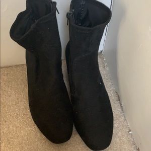 Black stretch ankle booties